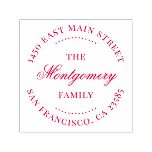 Elegant Vintage Script Round Return Address Self-inking Stamp