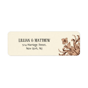 Elegant Vintage Scrollwork Wedding Return Address Label
