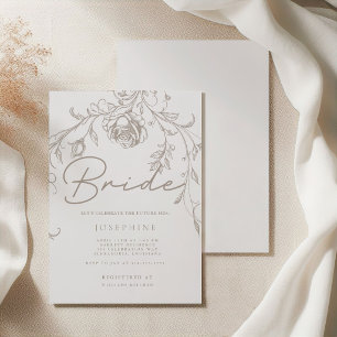 Elegant Vintage Sepia Bridal Shower Invitation