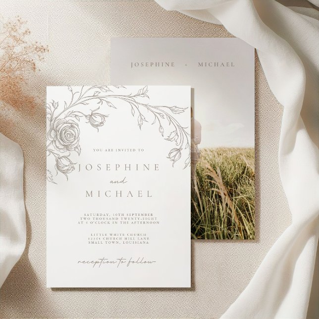 Elegant Vintage Sepia Wedding Invitation (Creator Uploaded)