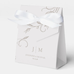 Elegant Vintage Sepia Wedding Mongram Favour Box