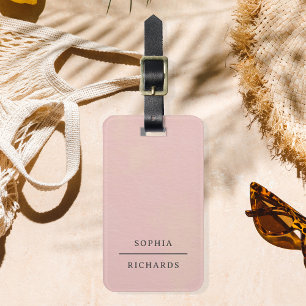 Elegant Vintage Simple Minimal Blush Luggage Tag