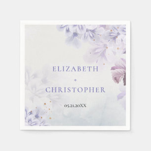 Elegant vintage spring purple flowers wedding napkin