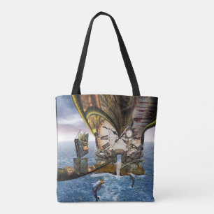 Elegant Vintage Steampunk dragon art Tote Bag
