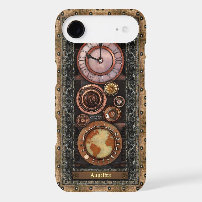 Elegant Vintage Steampunk Timepiece Case-Mate iPhone Case (Back)