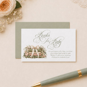Elegant Vintage Storybook Books for Baby Shower Enclosure Card