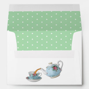Elegant Vintage Style Teapot & Cup Envelope