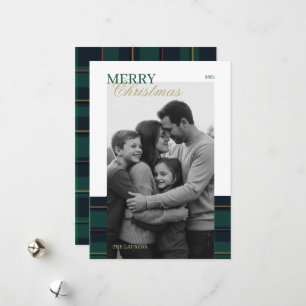Elegant vintage Tartan Plaid Holiday Card