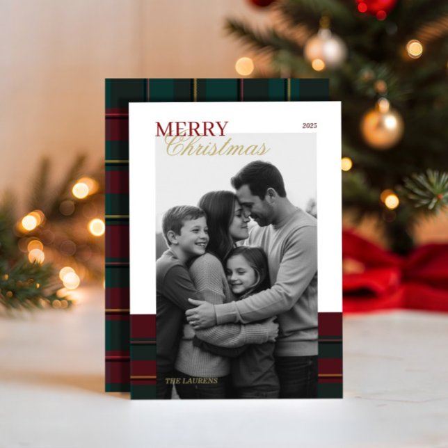 Elegant vintage Tartan Plaid Holiday Card (Creator Uploaded)