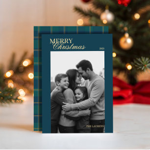 Elegant vintage Tartan Plaid Holiday Card