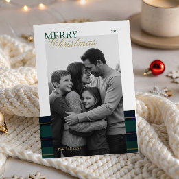 Elegant vintage Tartan Plaid Holiday Card