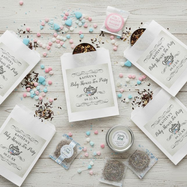 Elegant Vintage Tea Party | Baby Shower Favour Bag (Creator Uploaded)