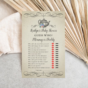 Elegant Vintage Tea Party Baby Shower Guess Who