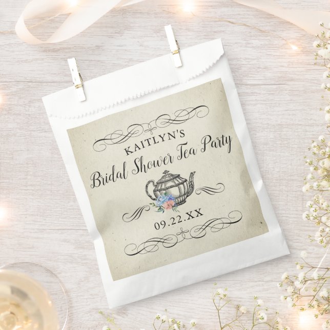 Elegant Vintage Tea Party | Bridal Shower Favour Bag (Clipped)
