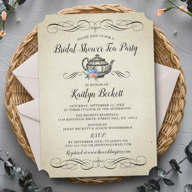 Elegant Vintage Tea Party | Bridal Shower Invitation (Creator Uploaded)