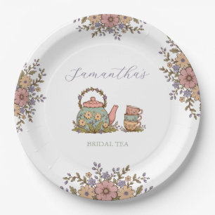 Elegant Vintage Tea Party Bridal Shower  Paper Plate