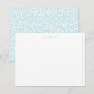Elegant Vintage Teal Venetian Floral Botanical Card