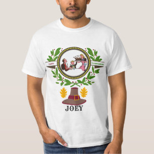 elegant vintage thanksgiving personalised name T-Shirt