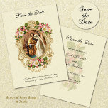 Elegant Vintage Traditional Catholic Wedding Save The Date<br><div class="desc">This a beautiful vintage traditional Catholic "Save the Date"  with the vintage image of the Blessed Mother & St. Joseph in a gold frame with cherry blossoms and a light lace background. A scripture verse is below.  Text and design can be modified. We offer coordinating wedding invitations also.</div>