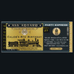 Elegant Vintage Travel Train Ticket Invitation<br><div class="desc">Elegant Vintage Travel Train Ticket Invitation. Customised all text areas with your own text. Make sure text along the edges are within printing range.</div>