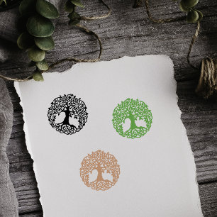 Elegant Vintage Tree of Life Rubber Stamp