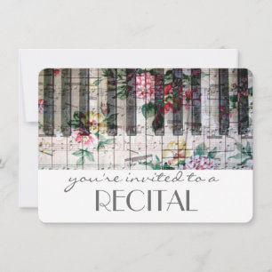elegant vintage trendy girly music recital invitation
