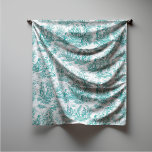 Elegant vintage turquoise toile de jouy square scarf<br><div class="desc">Vintage retro turquoise toile de jouy Scarf. Enhance your wardrobe with the timeless elegance of toile de jouy vintage designs, inspired by the exquisite patterns of french countryside scenes. These sophisticated Toile prints are an all time rage at the moment, beautiful designs that bring natural beauty and charm. This fashionable...</div>