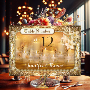 Elegant Vintage Twin Flames Table Number Card