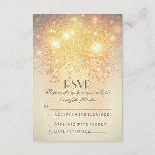 Elegant vintage twinkle lights wedding RSVP cards