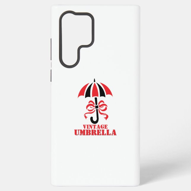 Elegant Vintage Umbrella with Ribbon Bow Design Samsung Galaxy S22 Ultra Case (Back)