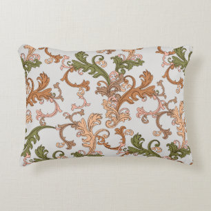 Elegant Vintage Victorian Boho Leaves Background   Decorative Cushion