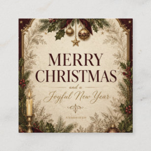Elegant Vintage Victorian Christmas Greeting Enclosure Card