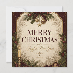 Elegant Vintage Victorian Christmas Greeting Save The Date