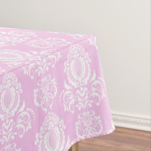 Elegant, Vintage, Victorian Damask Pink Tablecloth
