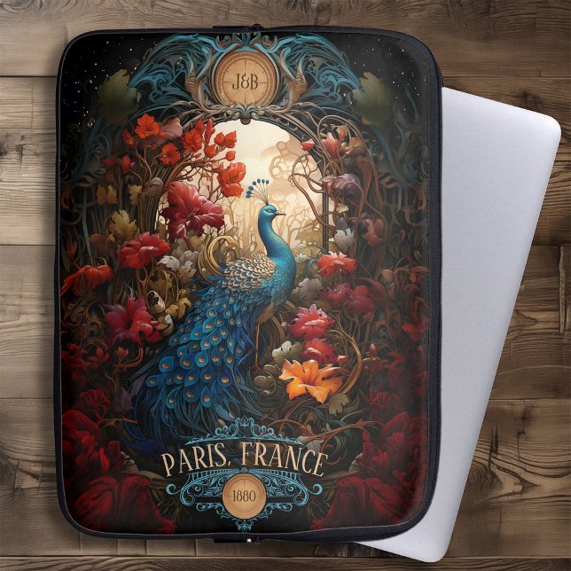 Elegant Vintage Victorian Peacock Laptop Sleeve (Creator Uploaded)
