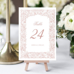 Elegant Vintage Vines Ornament Border Frame Table Number