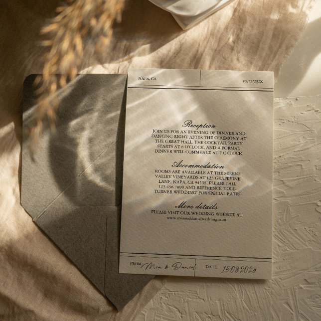 Elegant Vintage Wedding Details Enclosure Card (Creator Uploaded)