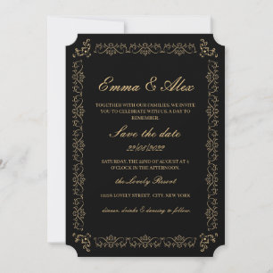 Elegant Vintage Wedding Invitation
