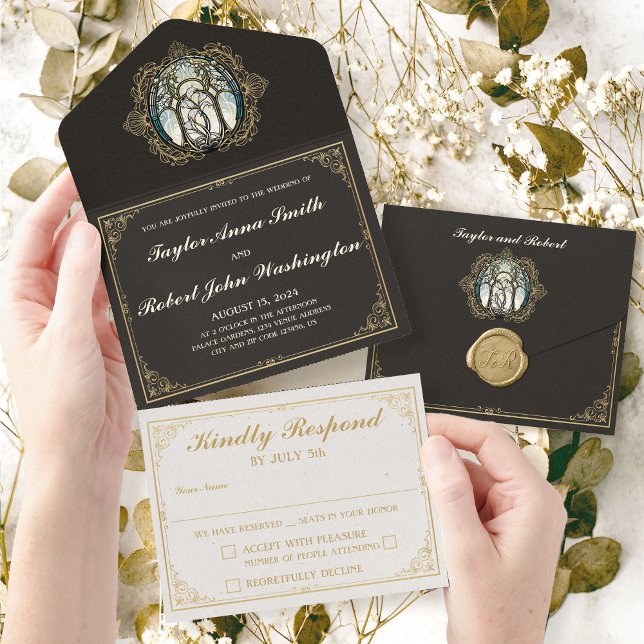 Elegant Vintage Wedding Invitation Art Nouveau (Creator Uploaded)