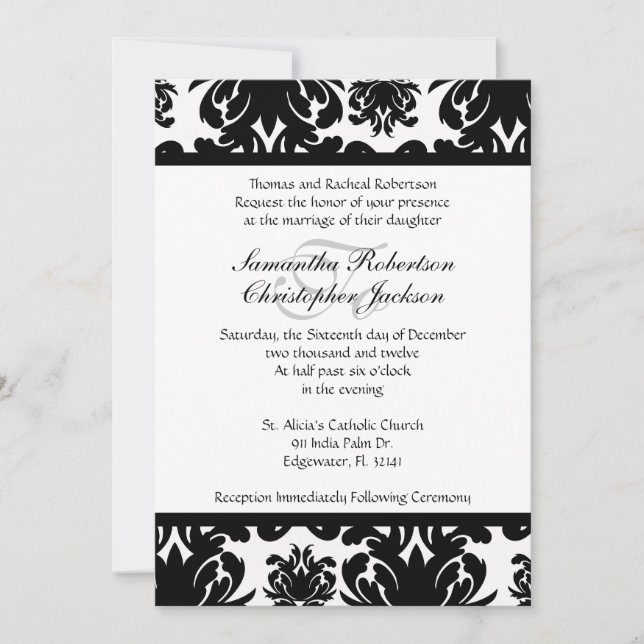 Elegant Vintage Wedding Invite (Front)