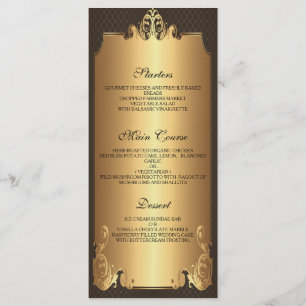 Elegant vintage Wedding Menu