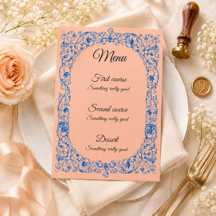 Elegant Vintage Wedding Menu Template   Customizab