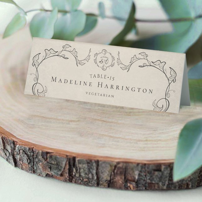 Elegant Vintage Wedding Place Card (Creator Uploaded)