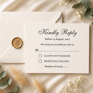 Elegant Vintage Wedding RSVP Card