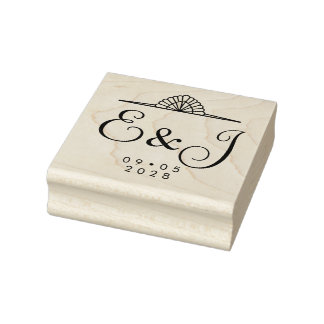 Elegant Vintage Wedding Rubber Stamp
