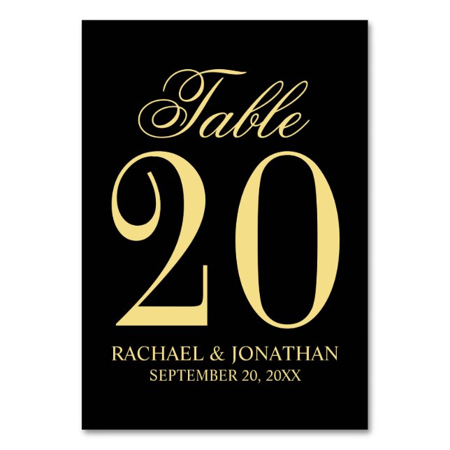 Elegant Vintage Wedding Table Number (Front)