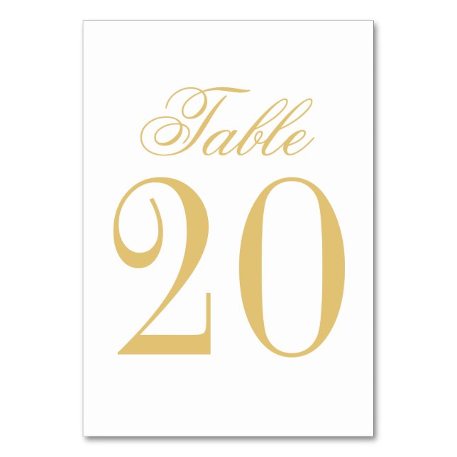 Elegant Vintage Wedding Table Number (Front)