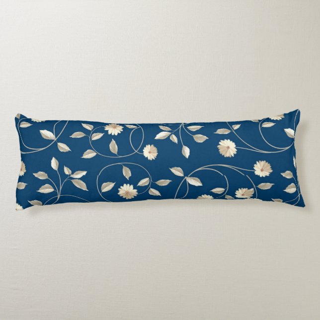 Elegant Vintage White Daisies Chic Bedding Body Cushion (Back)