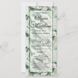 Elegant vintage white green leaf  calligraphy