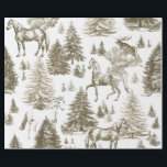 Elegant Vintage White Horses in Snow Woods Toile  Wrapping Paper<br><div class="desc">Classic French toile de jouy pattern with white horses and deer in snowy mountain winter wonderland made into a seamless pattern. The horse is a majestic animal that embodies the spiritual power of independence, freedom, nobleness, endurance, confidence, triumph, heroism and competition. Its symbol is associated with strength, courage and freedom....</div>
